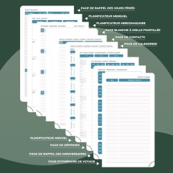 Agenda semainier 2025 2026, format A6 (16,6 x 9,7 cm), calendrier à livres sur 18 mois (juillet 2025 à décembre 2026), classeur 