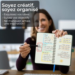 Agenda semainier 2025 2026, format A6 (16,6 x 9,7 cm), calendrier à livres sur 18 mois (juillet 2025 à décembre 2026), classeur 