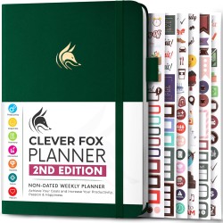 Clever Fox Planificateur 2e édition – Planificateur d'objectifs hebdomadaires et mensuels colorés, organiseur de gestion du temp