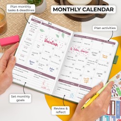 Clever Fox Planificateur 2e édition – Planificateur d'objectifs hebdomadaires et mensuels colorés, organiseur de gestion du temp