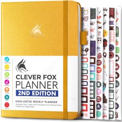 Clever Fox Planificateur 2e édition – Planificateur d'objectifs hebdomadaires et mensuels colorés, organiseur de gestion du temp