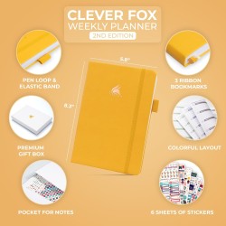 Clever Fox Planificateur 2e édition – Planificateur d'objectifs hebdomadaires et mensuels colorés, organiseur de gestion du temp