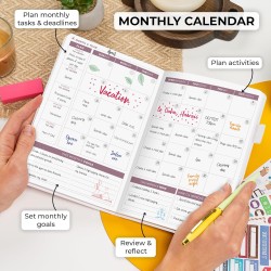 Clever Fox Planificateur 2e édition – Planificateur d'objectifs hebdomadaires et mensuels colorés, organiseur de gestion du temp