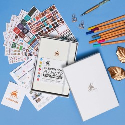 Clever Fox Planificateur 2e édition – Planificateur d'objectifs hebdomadaires et mensuels colorés, organiseur de gestion du temp