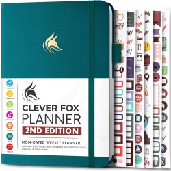 Clever Fox Planificateur 2e édition – Planificateur d'objectifs hebdomadaires et mensuels colorés, organiseur de gestion du temp