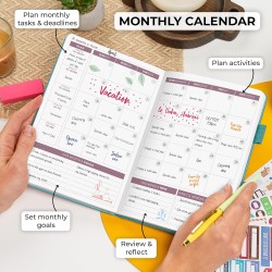 Clever Fox Planificateur 2e édition – Planificateur d'objectifs hebdomadaires et mensuels colorés, organiseur de gestion du temp