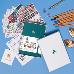 Clever Fox Planificateur 2e édition – Planificateur d'objectifs hebdomadaires et mensuels colorés, organiseur de gestion du temp