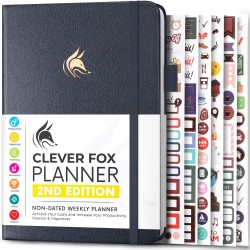 Clever Fox Planificateur 2e édition – Planificateur d'objectifs hebdomadaires et mensuels colorés, organiseur de gestion du temp
