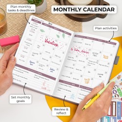 Clever Fox Planificateur 2e édition – Planificateur d'objectifs hebdomadaires et mensuels colorés, organiseur de gestion du temp