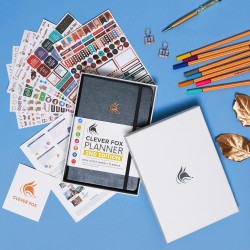Clever Fox Planificateur 2e édition – Planificateur d'objectifs hebdomadaires et mensuels colorés, organiseur de gestion du temp