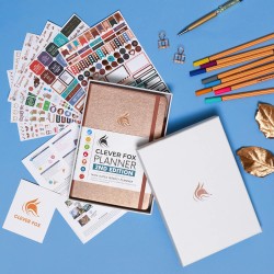 Clever Fox Planificateur 2e édition – Planificateur d'objectifs hebdomadaires et mensuels colorés, organiseur de gestion du temp