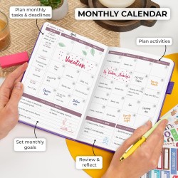 Clever Fox Planificateur 2e édition – Planificateur d'objectifs hebdomadaires et mensuels colorés, organiseur de gestion du temp