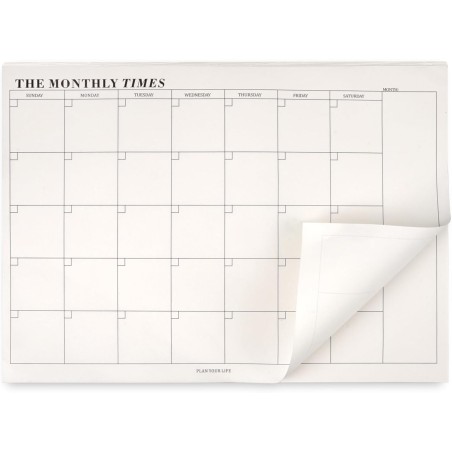 60 Feuilles Planning Mensuel 24.5x17.5 cm, Planificateur Mensuel Calendrier Non Daté, Détachable Planificateur Bloc-Notes, Month