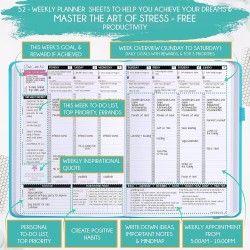 Planificateur Law of Attraction – Planificateur hebdomadaire et mensuel non daté, un voyage de 12 mois pour augmenter la product