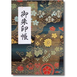 Hotokudo Carnet japonais de tampons de pèlerin « Goshuin-cho » avec étui de protection (carnet à soufflets, bleu marine. 40 page