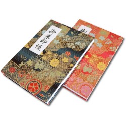 Hotokudo Carnet japonais de tampons de pèlerin « Goshuin-cho » avec étui de protection (carnet à soufflets, bleu marine. 40 page