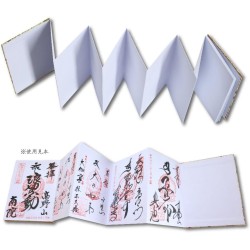 Hotokudo Carnet japonais de tampons de pèlerin « Goshuin-cho » avec étui de protection (carnet à soufflets, bleu marine. 40 page