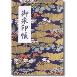 [HOTOKUDO] « Goshuin-cho » Tampon japonais de pèlerinage avec couverture de protection (type soufflet, bleu marine, 40 pages, br
