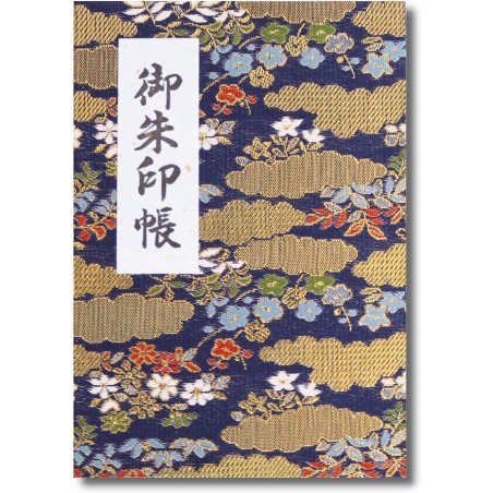 [HOTOKUDO] « Goshuin-cho » Tampon japonais de pèlerinage avec couverture de protection (type soufflet, bleu marine, 40 pages, br