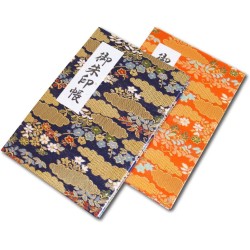 [HOTOKUDO] « Goshuin-cho » Tampon japonais de pèlerinage avec couverture de protection (type soufflet, bleu marine, 40 pages, br