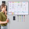 POPRUN Planning Semaine magnetique emploi du temps,Tableau Semainier Organisateur Frigo effaçable,idéal pour Planification des T