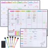 POPRUN Planning Semaine magnetique emploi du temps,Semainier Organisateur Frigo,Calendrier Tableau blanc Menu Planning,Planifica