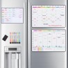 POPRUN Planning Semaine magnetique emploi du temps,Semainier Organisateur Frigo,Calendrier Tableau blanc Menu Planning,Planifica