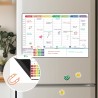 POPRUN Calendrier Magnetique Pour Frigo,Planning Semaine Tableau Blanc Effacable emploi du temps, Idéal pour Liste de Courses,Or