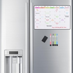 POPRUN Calendrier magnetique Tableau blanc Planning frigo,Organisation Familiale,Planificateur Mensuel/Semainer effaçable parfai