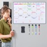 POPRUN Calendrier magnetique Tableau blanc Planning frigo,Organisation Familiale,Planificateur Mensuel/Semainer effaçable parfai