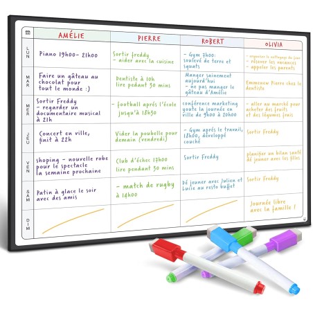 Smart Panda A3 Tableau Planificateur - Grand Calendrier Magnétique, Idéal pour des Examens, Repas ou Tâches Ménagères - Tableau 