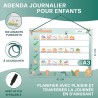 Agenda journalier pour enfants - Tableau magnétique Montessori au design mignon avec 160 aimants & stylo - Jeux éducatifs à part
