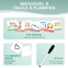 Agenda journalier pour enfants - Tableau magnétique Montessori au design mignon avec 160 aimants & stylo - Jeux éducatifs à part
