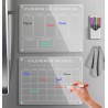 Calendrier Magnetique Frigo Transparent x2 + Accessoires - Planificateur Hebdomadaire + Mensuel Aimanté Planning Semaine Tableau