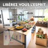 Calendrier Magnetique Frigo Transparent x2 + Accessoires - Planificateur Hebdomadaire + Mensuel Aimanté Planning Semaine Tableau