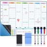 POPRUN 60x40 cm Calendrier Familial Adhesif Tableau Planning Semaine Mural, Planificateur Semainer Effaçable parfait pour Planif