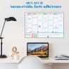 POPRUN 60x40 cm Calendrier Familial Adhesif Tableau Planning Semaine Mural, Planificateur Semainer Effaçable parfait pour Planif