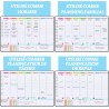 POPRUN 60x40 cm Calendrier Familial Adhesif Tableau Planning Semaine Mural, Planificateur Semainer Effaçable parfait pour Planif