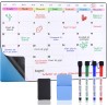 POPRUN 60x40 cm Calendrier Adhesif Tableau blanc Planning Mural, Planificateur Mensuel/Semainer effaçable parfait pour Planifica