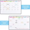 POPRUN 60x40 cm Calendrier Adhesif Tableau blanc Planning Mural, Planificateur Mensuel/Semainer effaçable parfait pour Planifica