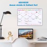 POPRUN 60x40 cm Calendrier Adhesif Tableau blanc Planning Mural, Planificateur Mensuel/Semainer effaçable parfait pour Planifica