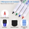 POPRUN 60x40 cm Calendrier Adhesif Tableau blanc Planning Mural, Planificateur Mensuel/Semainer effaçable parfait pour Planifica