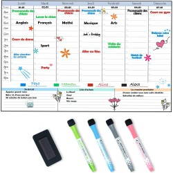 POPRUN Planning Semaine calendrier magnetique emploi du temps,Tableau Semainier Frigo effaçable,idéal pour Planification des Tâc