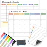 Planning Frigo Magnetique Planificateur hebdomadaire effaçable pour familial, planificateur de repas, semaine, tableau blanc, ta