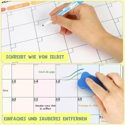 Planning Frigo Magnetique Planificateur hebdomadaire effaçable pour familial, planificateur de repas, semaine, tableau blanc, ta