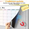 Semainier Magnétique pour Frigo - 3 Tableaux Effaçables (Mensuel, Hebdomadaire, Quotidien) - 42x30 cm - Planning Frigo Magnetiqu