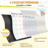 Semainier Magnétique pour Frigo - 3 Tableaux Effaçables (Mensuel, Hebdomadaire, Quotidien) - 42x30 cm - Planning Frigo Magnetiqu