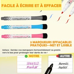 Tableau Planning Frigo Magnétique 42x30cm – Semainier Magnétique effaçable et réutilisable – Tableau Frigo Magnétique pour menus