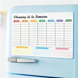 Tableau Planning Frigo Magnétique 42x30cm – Semainier Magnétique effaçable et réutilisable – Tableau Frigo Magnétique pour menus