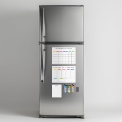 Calendrier Magnetique Frigo Blanc x3 + Accessoires - Planificateur Hebdomadaire + Mensuel + Mémo Aimanté Planning Semaine Tablea
